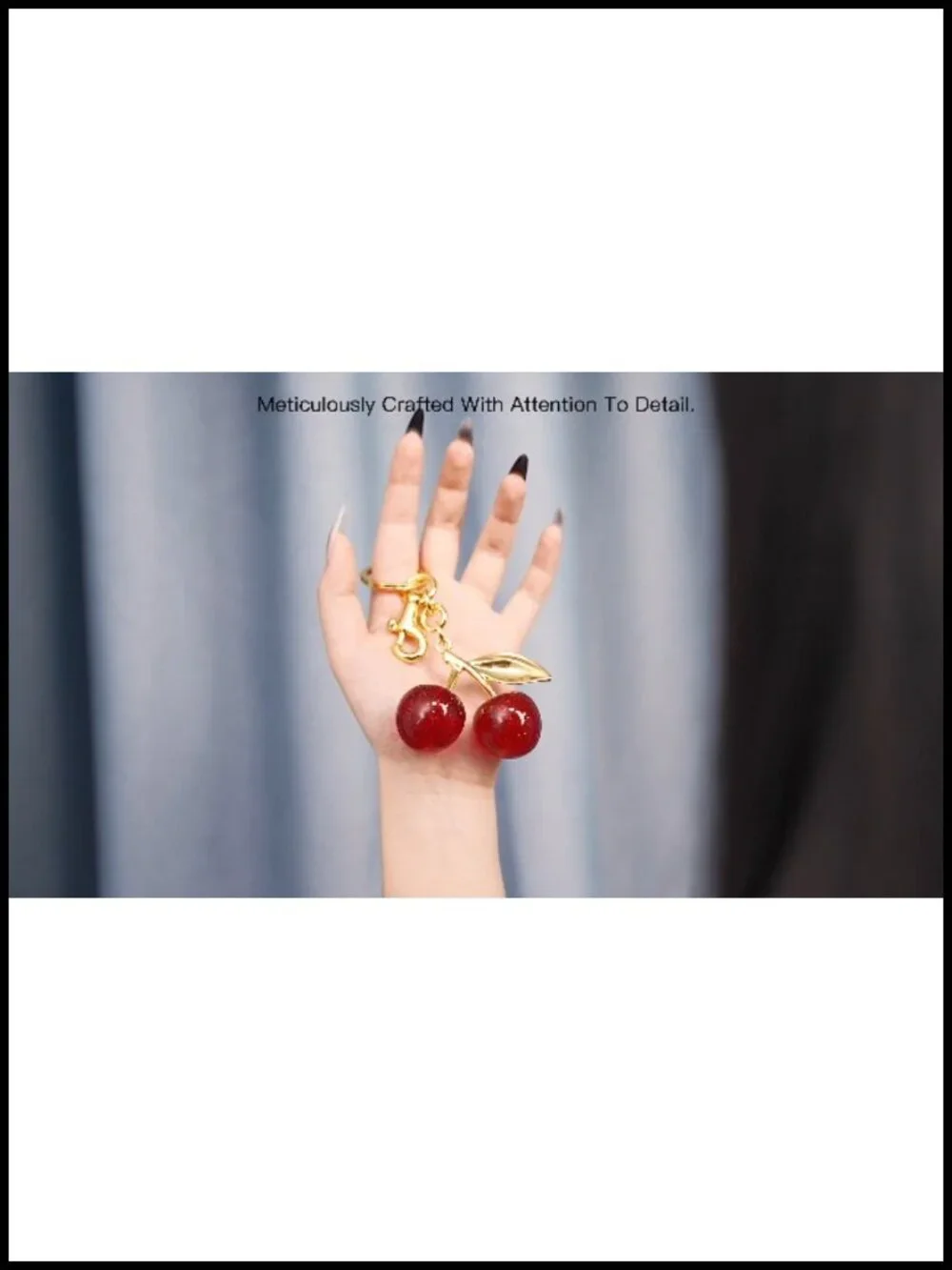 Cherry Keychain Bag Charm Purse Accessory Resin Metal Women Gift